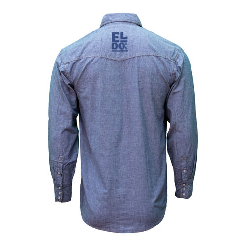 Blue Chambray Long Sleeve Western Shirt (WD) Thumbnail