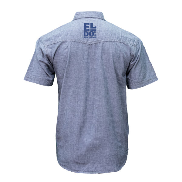 Blue Chambray Short Sleeve Western Shirt (WT) Thumbnail