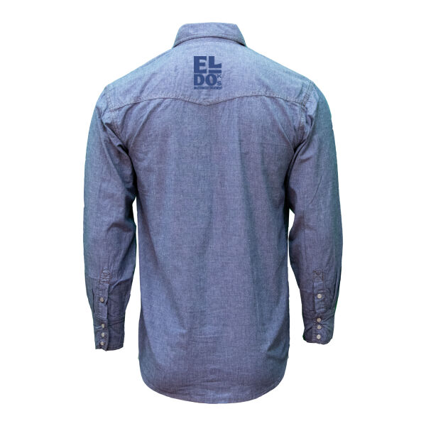 Blue Chambray Long Sleeve Western Shirt (WWT) Thumbnail